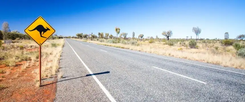 australien stra&szlig;e schild k&auml;nguru fotolia 87450627