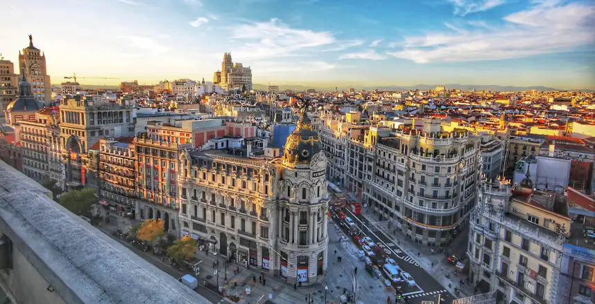 Ausblick &uuml;ber Madrid, Spanien