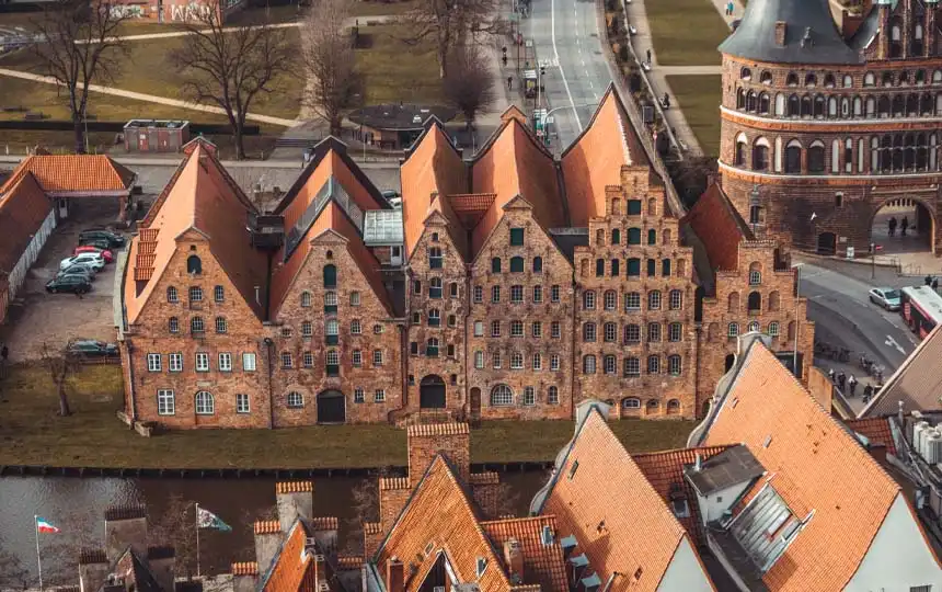 Backsteinbauten der Salzlagerh&auml;user in L&uuml;beck